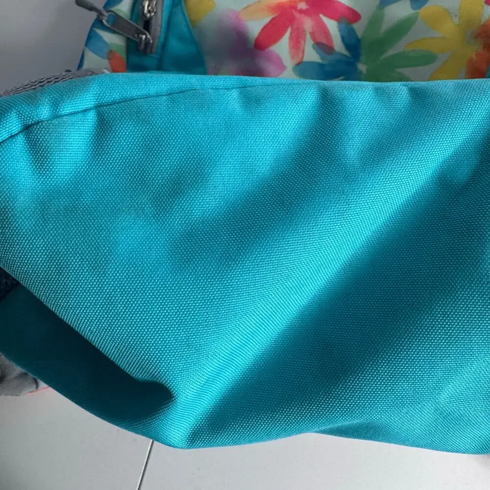 L.L. Bean Multicolored Floral Backpack Skylight Blue Flowers Kinder Preschool